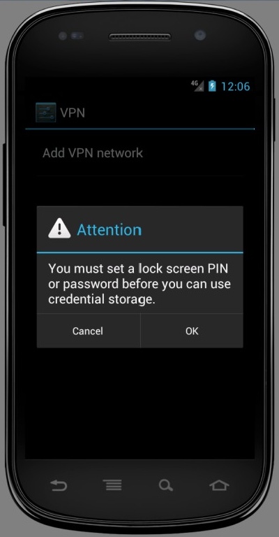 Configure VPN PPTP in Android. Step 4-1.