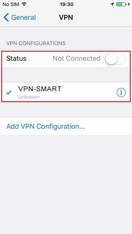 Configure VPN L2TP in iPhone. Step 6-1.