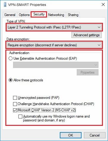 Configure VPN L2TP/IPSec in Windows 10. Step 10.