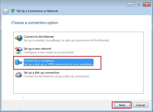 Configure VPN PPTP in Windows 7. Step 5.