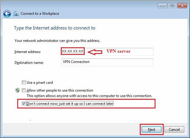 Configure VPN PPTP in Windows 7. Step 7.