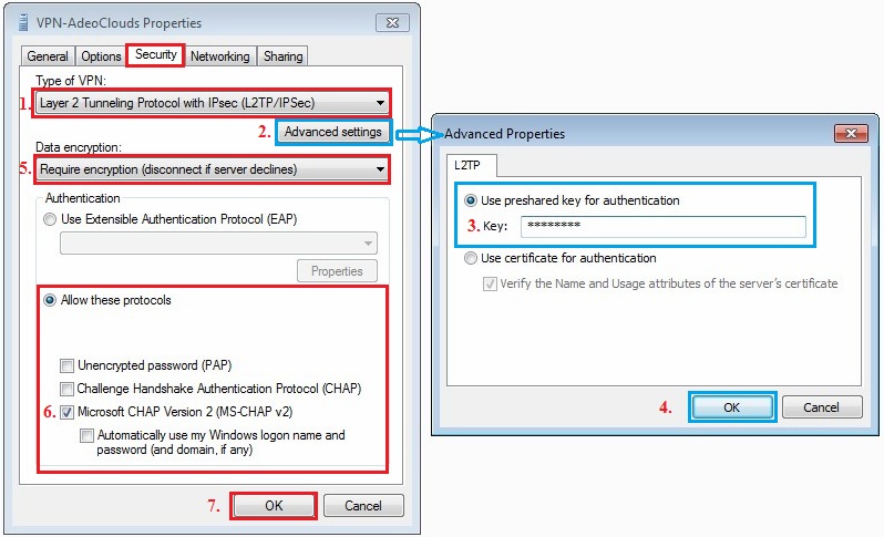 Configure VPN L2TP/IPSec in Windows 7. Step 15.