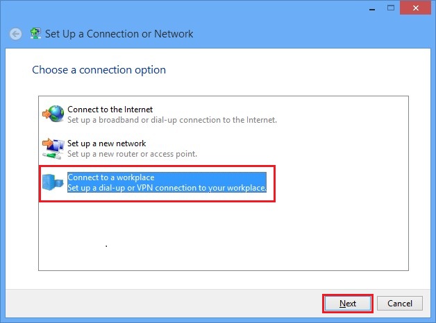 Configure VPN PPTP in Windows 8. Step 3.