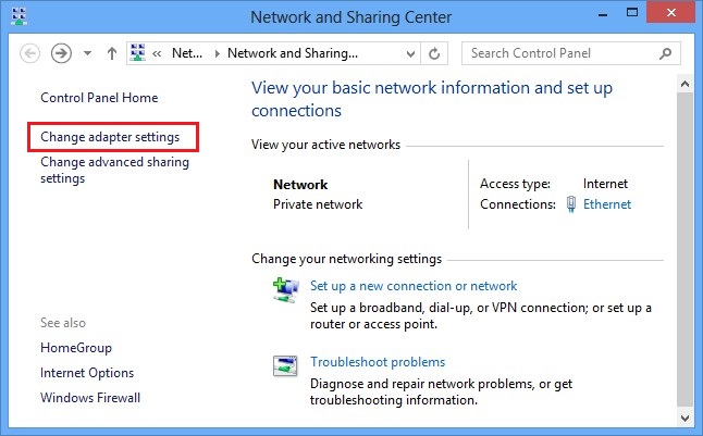 Configure VPN PPTP in Windows 8. Step 6.